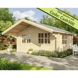 Gartenhaus Holzhaus Blockhaus Hütte 5x4m mit Fußboden