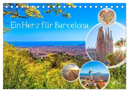 Christa Kramer | Ein Herz für Barcelona - Tischkalender 2026 - Entdecken Sie beeindruckende Impressionen von Barcelona in diesem stilvollen DIN A5 Tischkalender. Ideal für jeden, der die Schönheit Kataloniens schätzt.