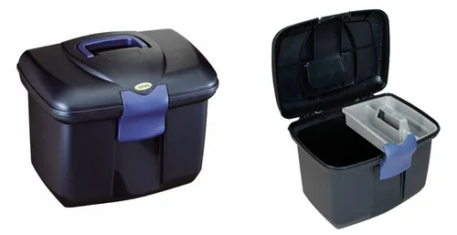 Kerbl Putzbox Roma midnight blue 321770 - Praktische Putzbox in elegantem midnight blue, ideal für die Aufbewahrung von Pflegeprodukten und Zubehör für Ihr Pferd.