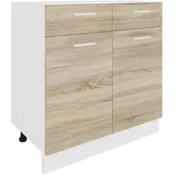 Küchenschrank B 80 cm Unterschrank Schublade Esilo - Einbauküchen-Komponenten mit pflegeleichter Oberfläche, zwei Drehtüren und einer Schublade. Ideal für individuellen Stauraum in modernen Küchen!