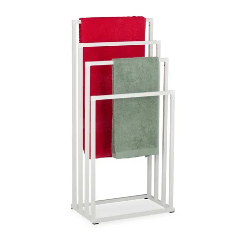 Handtuchständer freistehend in weiß von Relaxdays