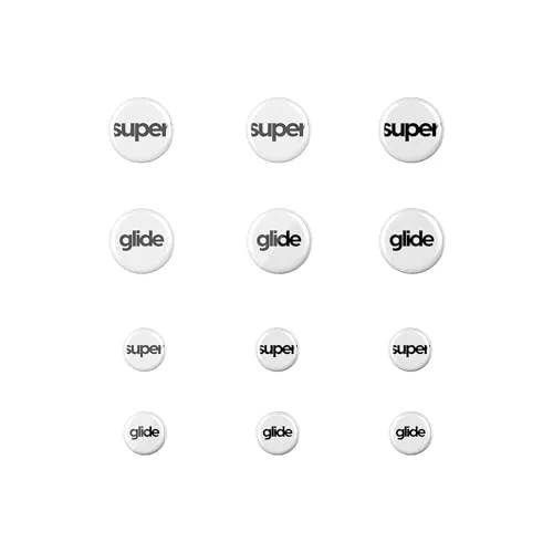 Superglide Glas-Maus-Skates – Super glattes Gleiten, polierte runde Kanten, superschnelle Gaming-Mausfüße mit robuster Sohle für universelle 6 mm + 9 mm, 12 Stück (Typ S, Weiß)