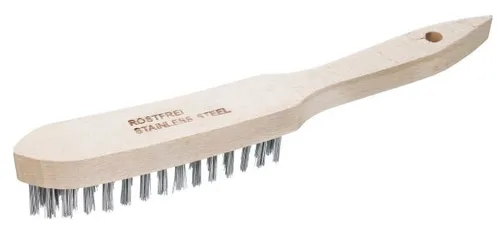Connex Stahl-Drahtbürste 4-reihig Holzkörper rostfrei Drahtbürsten