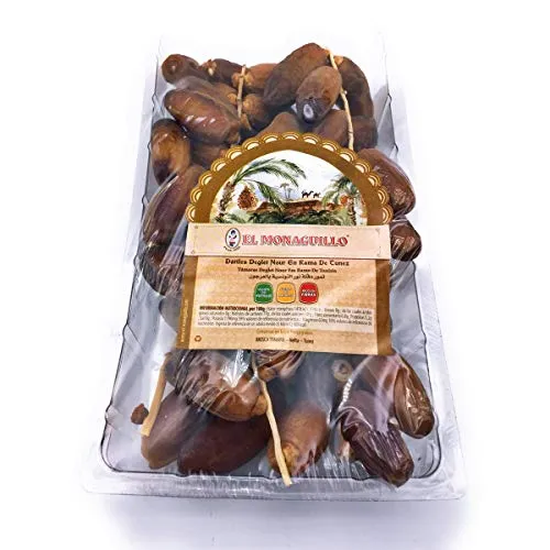 Deglet Nour - getrocknete Datteln aus Süd Tunesien - 100 % natürliche Premium Qualität - an der Rispe gelassen und mit Kern - für lange Frische - 500g, Menge:1 Stück