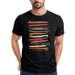 Neverless Print-Shirt Herren T-Shirt Surfboards South Beach California USA Sommer Surfing mit Print rot|schwarz S