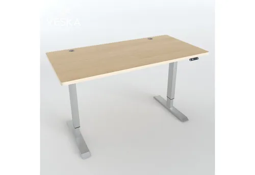 VESKA Höhenverstellbarer Schreibtisch 140 x 70 cm - Elektrisches Sitz- & Stehpult mit LCD-Display - Schreibtisch mit geräuscharmem Elektromotor, stufenlos höhenverstellbar von 71-120 cm. Mit 4 Speicherplätzen und stabilen Standbeinen für wackelfreies Arbeiten.