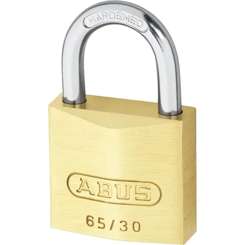 ABUS Vorhängeschloss Messing 65/30 - 2er Set, gleichschließend - Schlosskörper aus massivem Messing - gehärteter Stahlbügel - ABUS-Sicherheitslevel 4