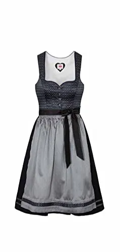 Spieth & Wensky Damen Trachten Dirndl Wiga in großen Größen, Dunkelblau - Elegantes Dirndl von Spieth & Wensky mit abgerundetem Ausschnitt und schöner Kontrastschürze. Ideal für festliche Anlässe und sorgt für einen stilvollen Auftritt.