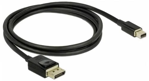 Delock Mini-DisplayPort / DisplayPort Anschlusskabel Mini DisplayPort Stecker, DisplayPort Stecker 1m Schwarz 84927 vergoldete