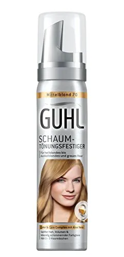 Guhl Schaum-Tönungsfestiger 70 Mittelblond mit Aloe Vera für hellblondes bis dunkelblondes und graues Haar, 1 x 75 ml