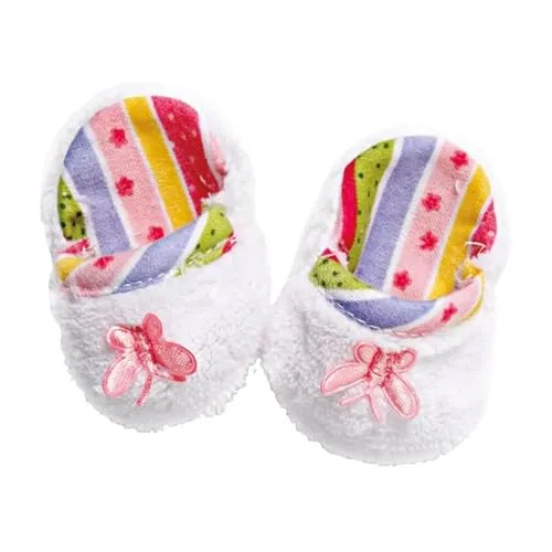 Heless 846 - Pantoletten für Puppen, aus weichem Stoff mit bunter Innensohle, Größe 35 - 45 cm