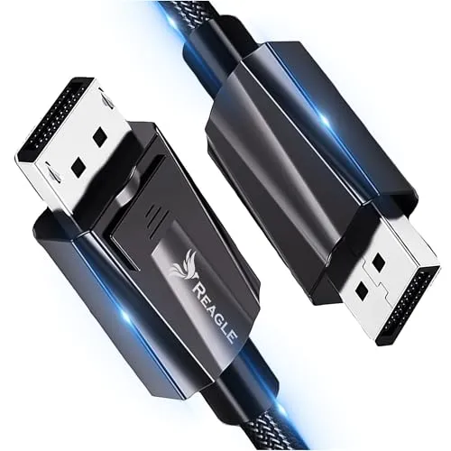 Produktbild Reagle DisplayPort Kabel DP 2.0 Maximaler Durchsatz 80 Gb/s dynamisches HDR Nylongeflecht Ultra zu 16K@60Hz, 8K@60Hz, 4K@165Hz (2m)
