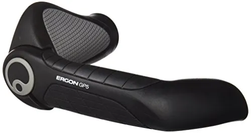Ergon GP5 Fahrradgriff | Ergonomisch mit extra-langem Bar-End - Fahrradgriffe mit optimaler Druckverteilung für dauerhafte Schmerzprävention und höchsten Komfort bei Trekking- und Tourenfahrten.