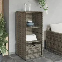 vidaXL Gartenschrank mit viel Stauraum - Gartenhausschränke für die ordentliche Aufbewahrung von Kissen, Gartengeräten und mehr. Hergestellt aus langlebigem und pflegeleichtem Poly Rattan mit robustem Stahlrahmen.