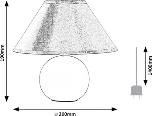 Rabalux 2145 Tischleuchte Ariel, E14, Keramik, rosa, rund, Modern, ø200mm