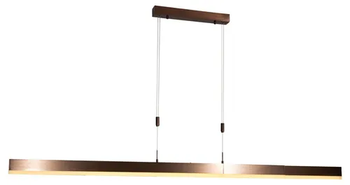 Verstellbare Hängelampe Dunkelbronze mit dimmbarer LED - Lamba - Entdecken Sie die stilvolle QAZQA Hängelampe Lamba in Dunkelbronze. Mit verstellbarer Höhe und dimmbarer LED-Beleuchtung sorgt sie für individuelle Lichtakzente in jedem Raum. Perfekt für Esszimmer, Küche oder Wohnzimmer.