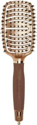 Olivia Garden NanoThermic Ceramic + Ion Flex Haarbürste - Hochwertige Haarbürste mit Nylon- und Eberborsten, sanft zur Haarstruktur, verhindert Haarbruch und Verwirrungen. Ergonomischer Griff für komfortable Anwendung. Ideal für die tägliche Haarpflege.
