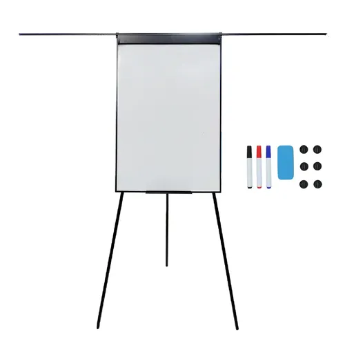 Flipchart Whiteboard Besprechungstafel 100x70 cm - Höhenverstellbar und Magnetisch - Praktische Besprechungstafel für Workshops. Höhenverstellbar, magnetisch und inklusive Schwamm. Ideal für Präsentationen und Gruppenarbeiten.