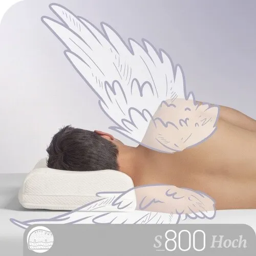 Visco Nackenstützkissen Schlafstil S800V - Hochwertiger Schlafkomfort - Kopfkissen & Körperkissen mit Tencel Doppeltuch Bezug und Talalay Natur Latex für optimale Unterstützung und Klimaregulation, Größe: 40 x 80 cm.
