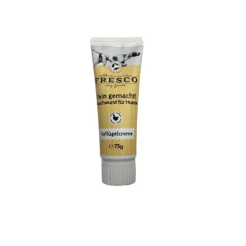 Fresco Fein Gemacht! Geflügelcreme | 75 g | Naschwurst für Hunde | Kann unterstützend Sein für den empfindlichen Hundemagen | Kann eine optimale Ergänzung Sein