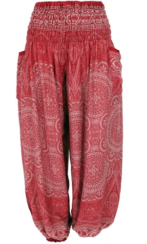 Luftige XL Pluderhose für starke Frauen - Hosen im Ethno Style, perfekt für den Sommer. Aus 100 % Viskose für hohen Tragekomfort und lockere Passform, ideal für entspannte Tage.