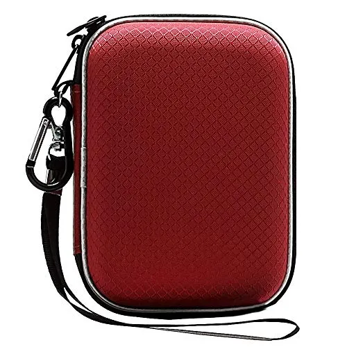 Lacdo Externe Festplattentasche Hard Drive Case für Western Digital WD Elements/WD My Passport Ultra/Seagate Game Drive Portable Drive 2.5 Zoll HDD 500GB 1TB 2TB 3TB 4TB 5TB Schutzhülle Stoßfest, Rot