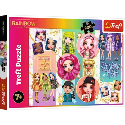 Trefl Amiti Rainbow High - 200 Teile Puzzle, fördert Kreativität und Konzentration mit bunten Charakteren aus der beliebten Serie