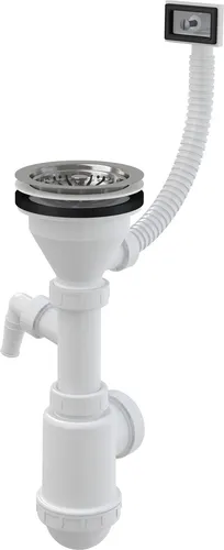 Rostfreier Spültisch Flaschen Siphon DN 115 mit Überlauf von Alcadrain