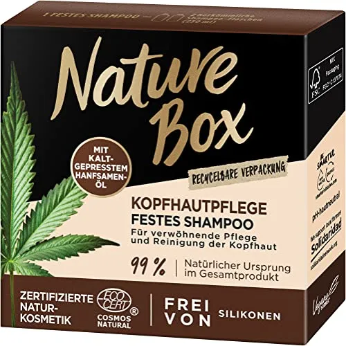 NATURE BOX Festes Shampoo Kopfhautpflege Hanf 85g