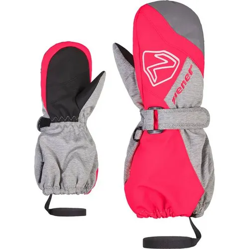 Ziener Unisex Baby Laurus Ski-Fäustlinge | Wasserdicht & Reflektierend in Neon Pink - Skihandschuh Fäustlinge für Kinder, mit wasser- und winddichter AQUASHIELD Membran für warmes, trockenes Klima und extra langer Stulpe für optimalen Schutz gegen Schnee.