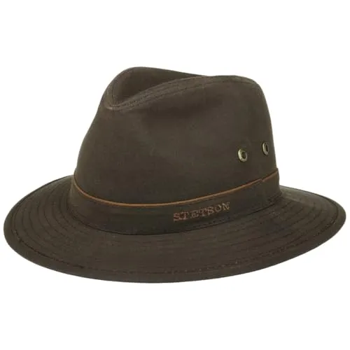 Stetson Avasun Waxed Cotton Traveller - UV-Schutz 40+ Wanderhut - Panamahut für Herren mit 40-fachem UV-Schutz, wasserabweisend und aus hautsympathischer gewachster Baumwolle für hohen Tragekomfort bei jedem Wetter.