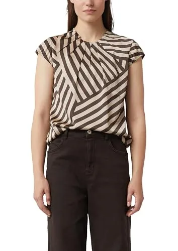 Comma Satinbluse mit Raffung und All-Over-Print von comma,