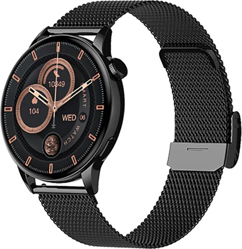 Maxcom FW58 Vanad Pro Smartwatch IP68 mit Milanaise Armband, Schwarz - Smartwatch mit elegantem Design, AMOLED-Display und Funktionen wie Pulsoximeter, Schlafüberwachung und Multisportmodus. Ideal für Technik- und Modebegeisterte.
