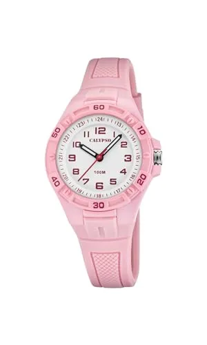 CALYPSO Analog Kinderuhr Modell K5832/2 - Stylische Analog-Armbanduhr für Kinder im Rosa-Design, 11mm Kalenderfunktion und ideal für Jungen und Mädchen.