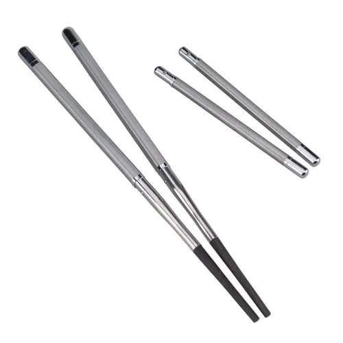 Produktbild Edelstahl Essstäbchen mit Holzspitze | Rutschfest | Wiederverwendbare Chopsticks
