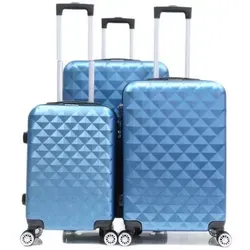 Reisekoffer Set 3 tlg Hartschale Trolley Kofferset Handgepäck Skyblue