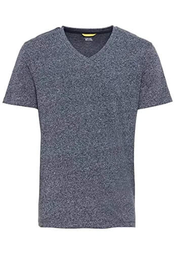 camel active Herren Basic Kurzarm T-Shirt mit V-Ausschnitt aus biologischer Baumwolle in Grau, Grün, Dunkelblau und Dunkelgrau Dunkelblau menswear-5XL