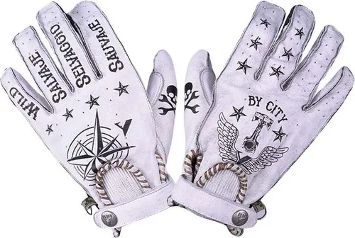 By City Second Skin Tattoo Ii Handschuhe Weiß M Weiß M in weiß von By City