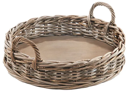 Kobolo Rattan Serviertablett kubu grey rund 48 cm von Kobolo