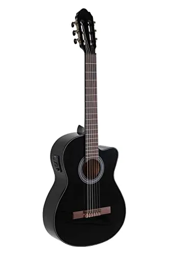 GEWA Student Elektro 4/4 Konzertgitarre Schwarz - Gitarren - 4/4 Größe mit Cutaway, ideal für Einsteiger, mit Stegpiezo-Tonabnehmer und 4-Band EQ für perfekten Klang.