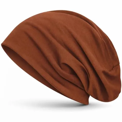 style3 Slouch Beanie aus atmungsaktivem, feinem und leichten Jersey Unisex Mütze Haube Bini Einheitsgröße