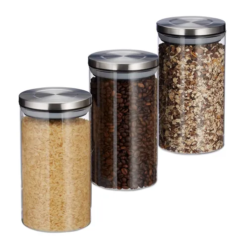 Vorratsglas set Küchenaufbewahrung Aufbewahrungsglas Lebensmittelglas 1 Liter