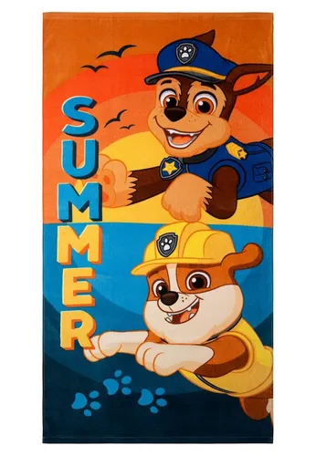 United Labels® Strandtücher Paw Patrol - Summer - Badetuch, 140 x 70 cm - Strandtücher in 100% Baumwolle mit coolem Paw Patrol-Motiv. Ideal für Strand, Schwimmbad oder Reisen. Kuschelig und perfekt für kleine Badenixen!