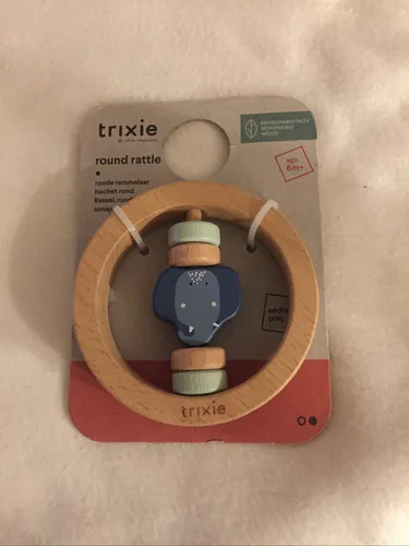 Trixie Baby Greifling - Holzrassel Bear, ideal für Babys ab 6 Monaten, fördert die motorischen Fähigkeiten und das Spielen