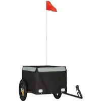 vidaXL Lastenanhänger für Fahrrad - Robuster Transportanhänger mit Sicherheitsflagge - Fahrradanhänger mit 30 kg Zuladung, ideal für den sicheren Transport von Gepäck, Pflanzen oder Werkzeug. Robustes Eisenmaterial sorgt für Langlebigkeit und Stabilität.