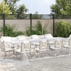 vidaXL Transparente Plane mit Ösen 4x10 m - Vielseitige Abdeckplane aus robustem Polyethylen, wasserfest und langlebig, ideal zum Schutz von Gartenmöbeln und einfacher Befestigung dank praktischer Ösen.