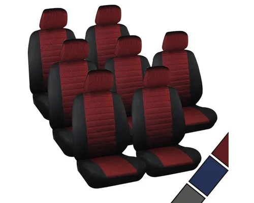 Woltu 7-tlg. Autositzbezug Schwarz/Rot - Autositzbezüge, universell passend und stylisch mit einer modernen Schwarz/Rot-Kombination für ein sportliches Interieur.