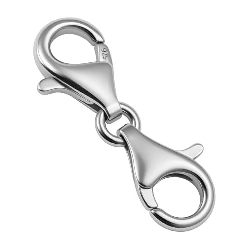 Kettenverschluss 925 Sterling Silber Schmuckverschluss 24mm für Ketten Armbänder Colliers Ersatz & Reparatur Verschlusshaken DIY Schmuckzubehör