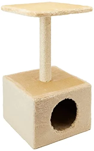 Kratzbaum KERBL Amethyst 31x31x57 cm beige - Kratzbaum in stilvollem Beige, perfekt für Katzen zum Kratzen und Spielen, ideal für kleine Räume.