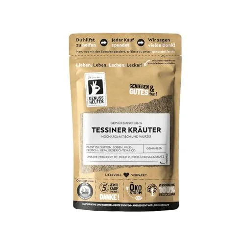 Produktbild Bremer Gewürzhandel Tessiner Kräuter Gewürzmischung, gemahlen, ideal für Pilzgerichte, leckere Würze für cremige Saucen, 10 x 50g